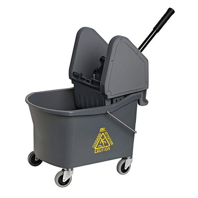 Grizzly Mop Bucket with Down Press Wringer, Grey, 32 Quart