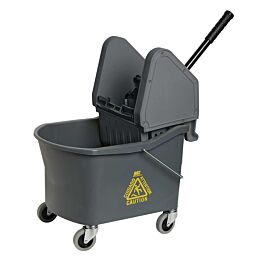 Grizzly Mop Bucket with Down Press Wringer, Grey, 32 Quart- 1 Each