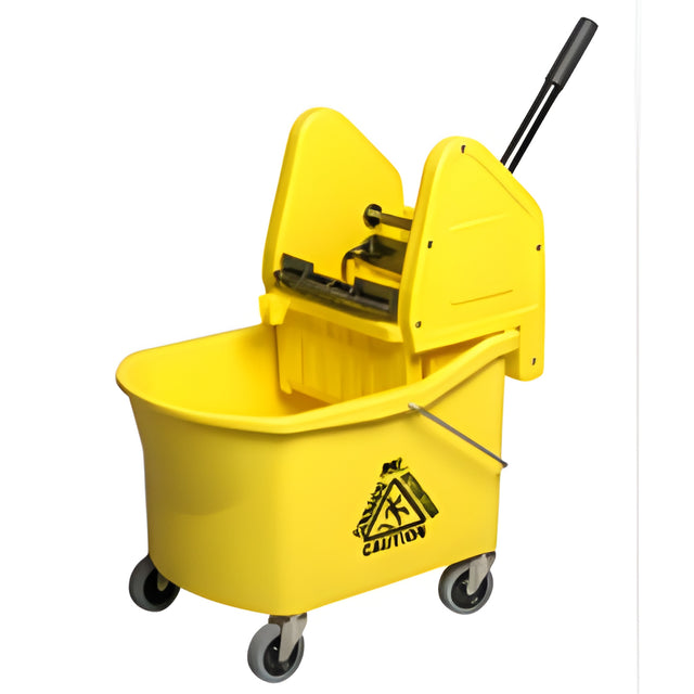 Grizzly Mop Bucket with Down Press Wringer, Yellow, 32 Quart