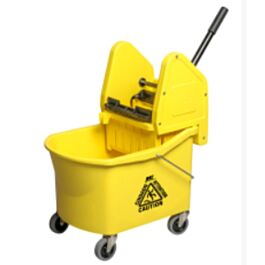 Grizzly Mop Bucket with Down Press Wringer, Yellow, 32 Quart- 1 Each