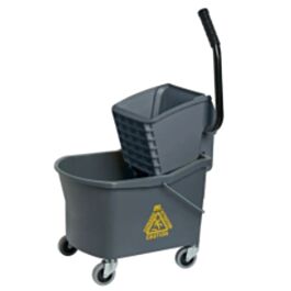 Grizzly Mop Bucket with Side Press Wringer, Grey, 32 Quart- 1 Each