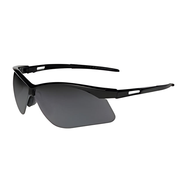 Groove Safety Glasses, Black Frame, Silver Mirror Lens – 12 Pairs/Box