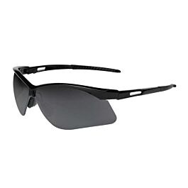 Groove Safety Glasses, Black Frame, Silver Mirror Lens- Sold by Box of 12 Pairs