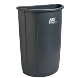 Half Round Garbage Container, Grey, 21 Gal.- 1 Ea