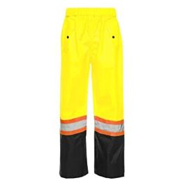 Hi-Vis Rain Pants, Yellow / Black, 4XL- 1 Each