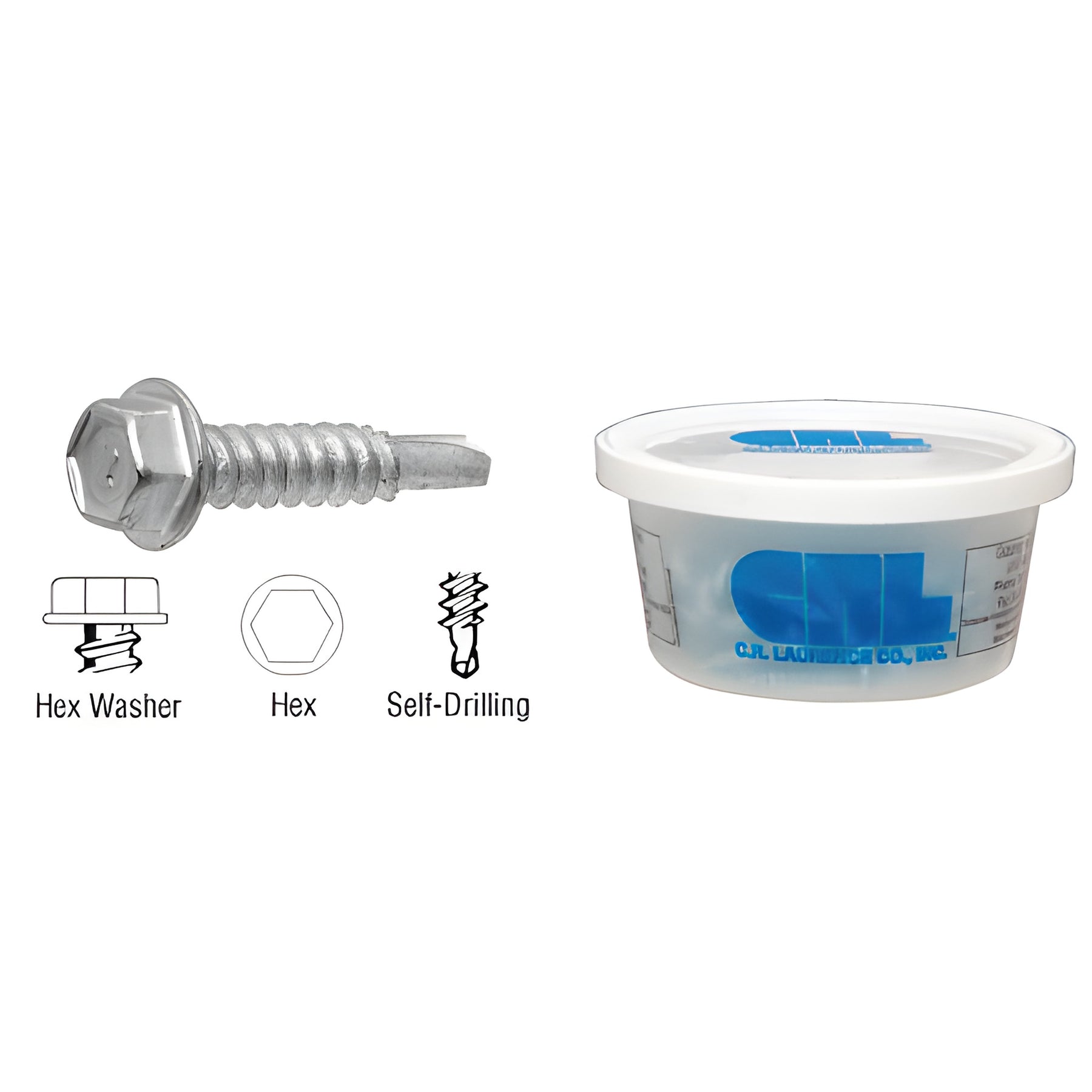 Hilti® 12-14 x 1" Self-Drilling Hex Washer Head #3 Screws