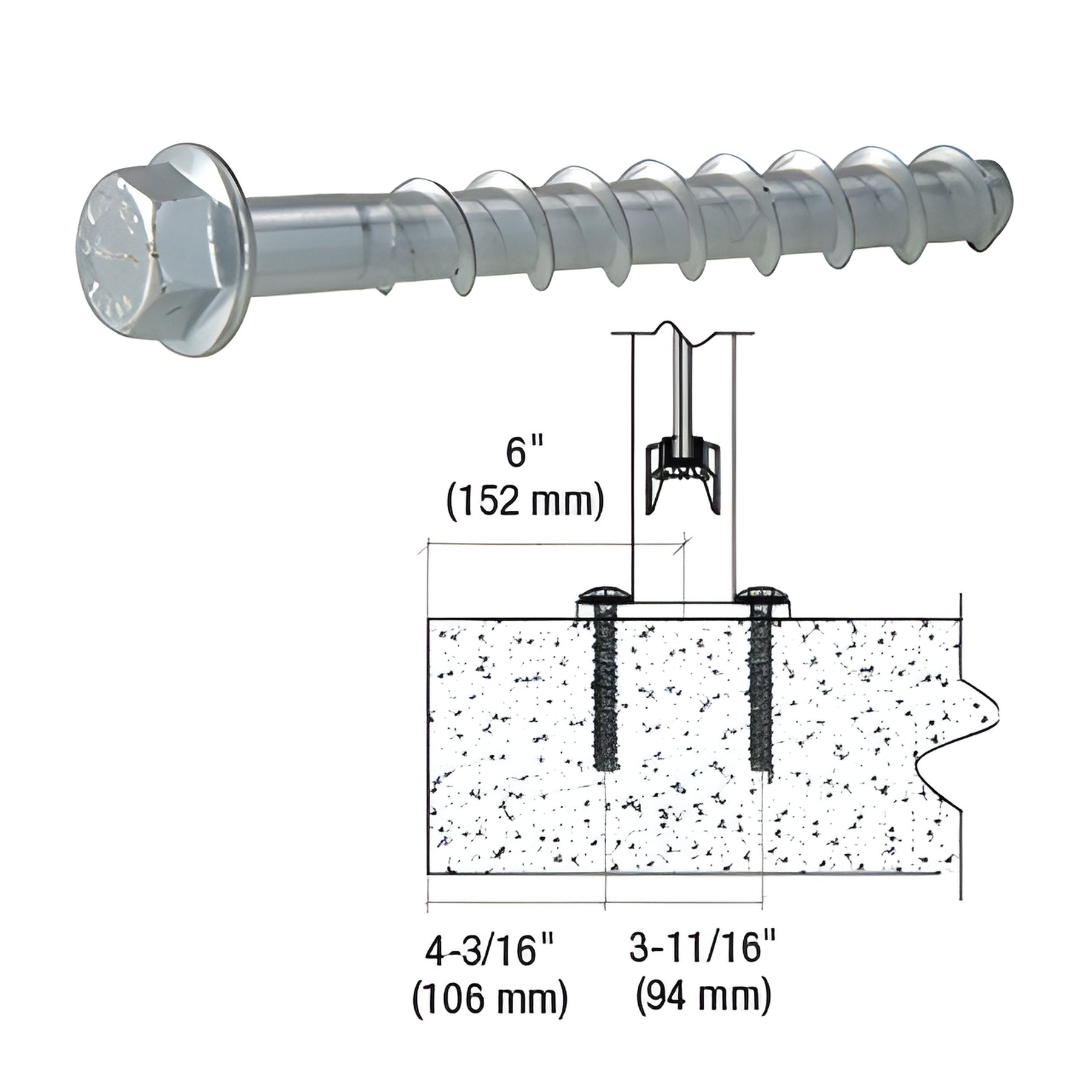 Hilti® Carbon Steel KWIK HUS-EZ 1/4" x 3" Anchor