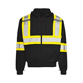 Hoodie with Detachable Hood 4" RT, Black, 2XL- 1 Each