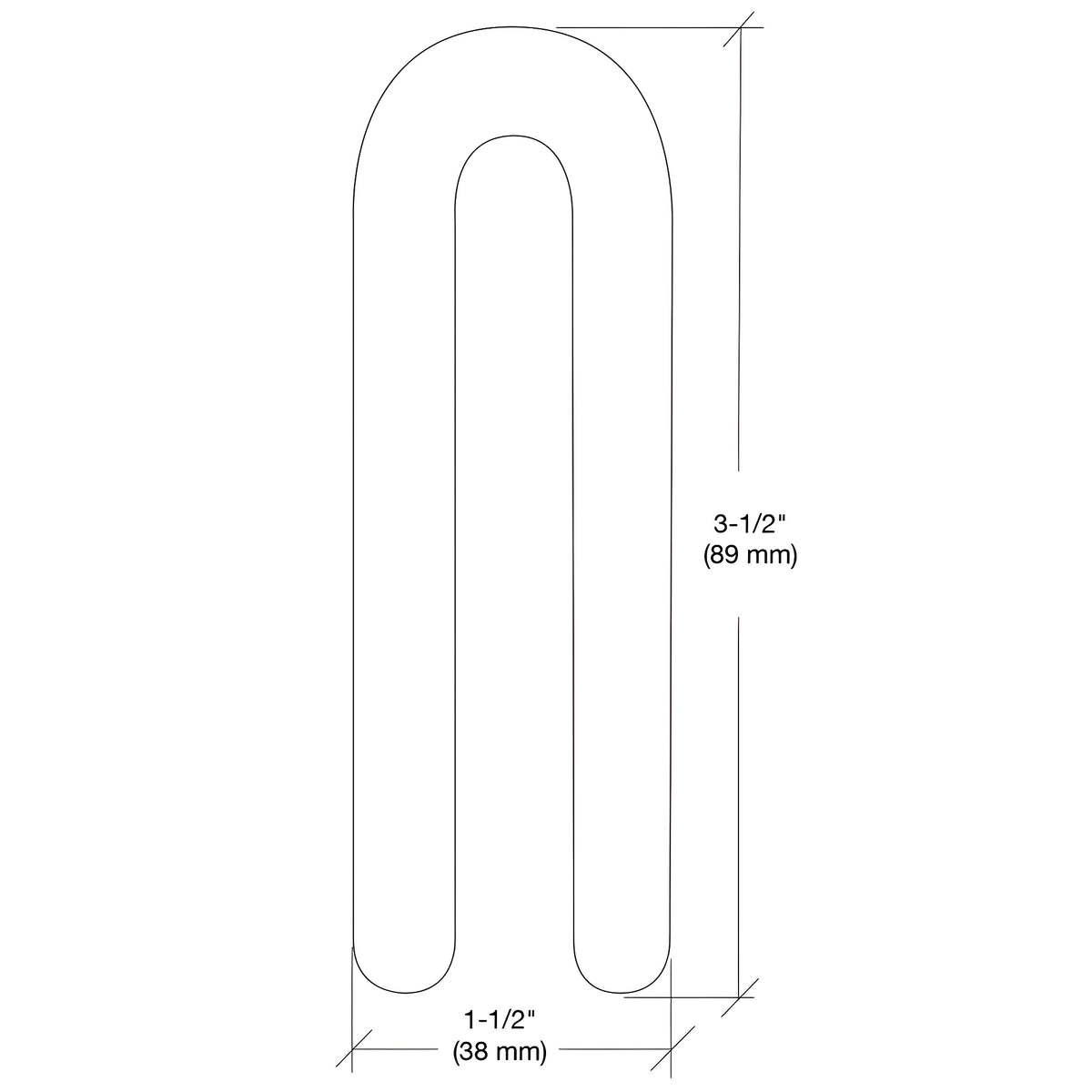 CRL Blue 1/16" x 3-1/2" Plastic Horseshoe Shims