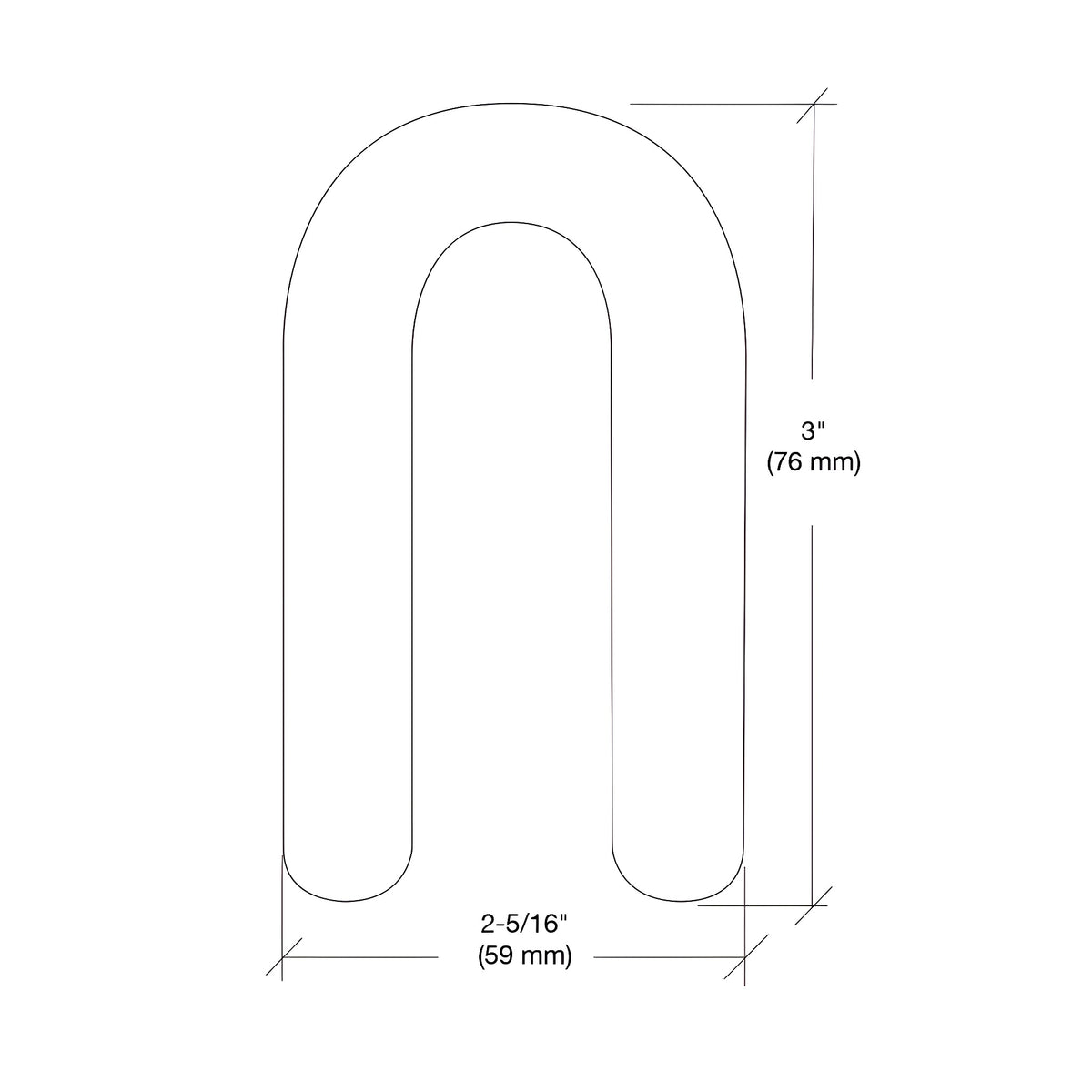 CRL Red 1/8" x 3" Plastic Horseshoe Shims