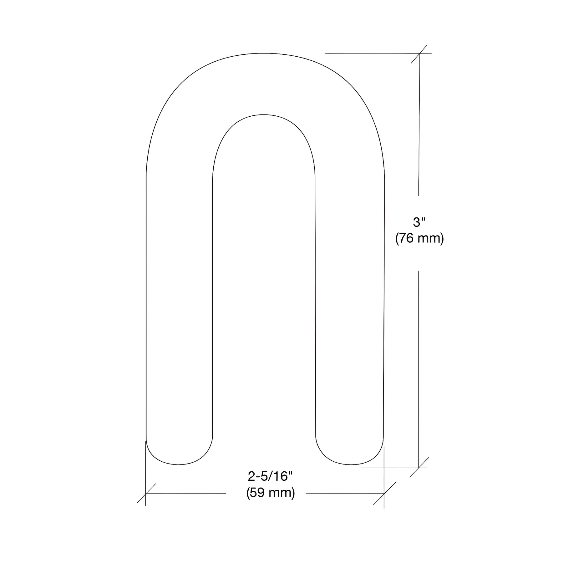 CRL Red 1/8" x 3" Plastic Horseshoe Shims