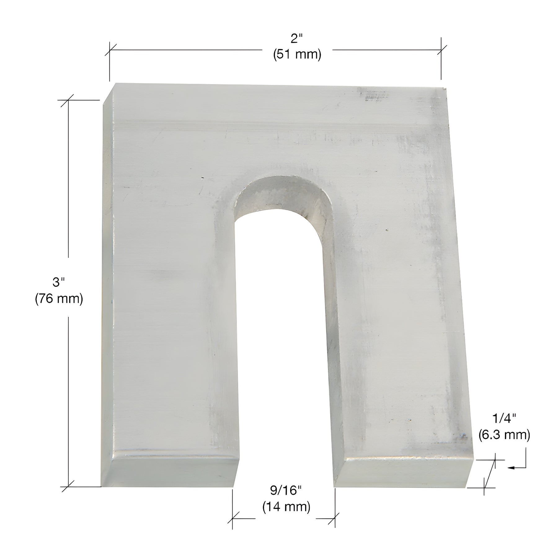 CRL 1/4" x 3" Aluminum Horseshoe Shims