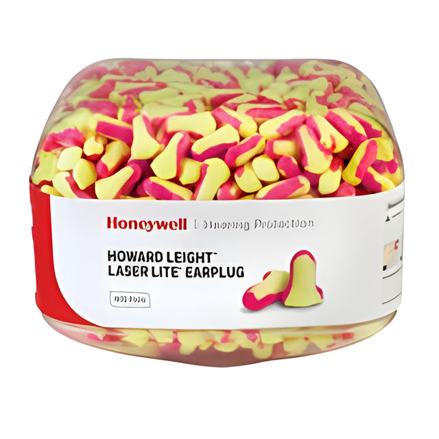Howard Leight Laser Lite Earplugs, Bulk Canister, One Size Fits All – 400 Pairs