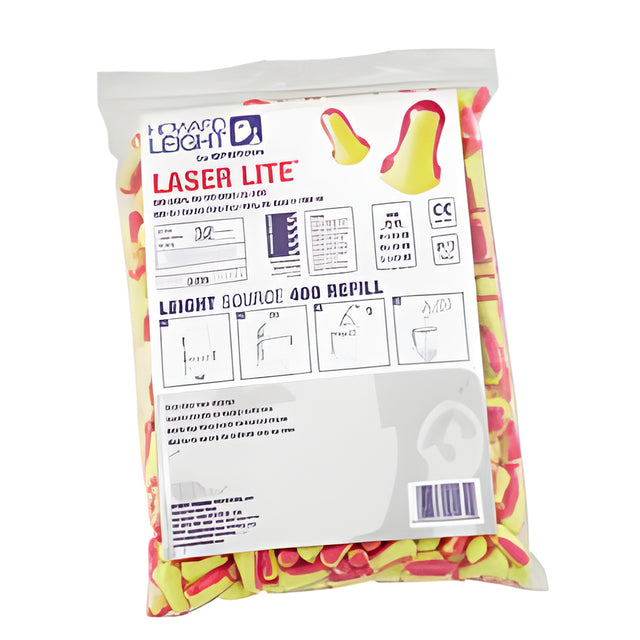 Howard Leight Laser Lite Single-Use Earplugs, Bulk – 200 Pairs / Polybag, One Size Fits All