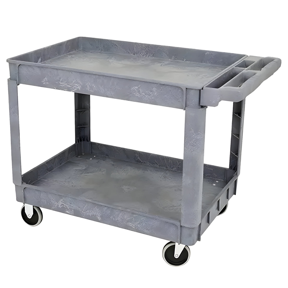 JET JPTC-3624 Heavy-Duty Polypropylene Shop Cart, 2 Tiers, 46" W x 25-1/2" D x 33-1/4" H, 500 lbs. Cap. - 1 EA
