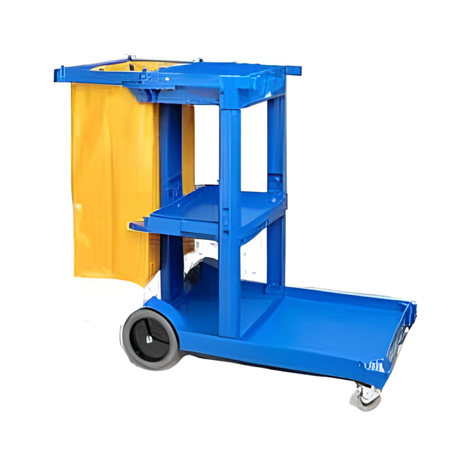 Janitor Cart with Zippered Bag, Blue