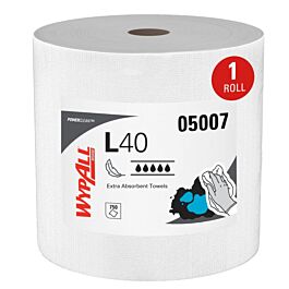 KC 05007 Wypall L40 Wiper, White- 750 Sheets / Roll