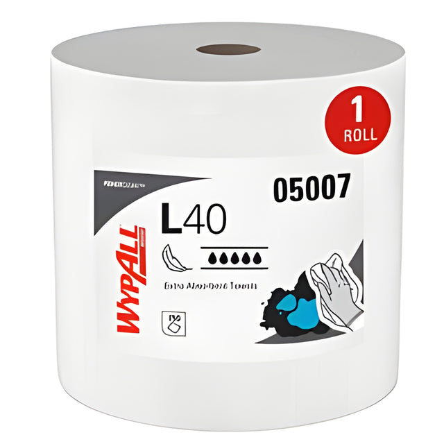 KC 05007 Wypall L40 Wiper, White – 750 Sheets/Roll
