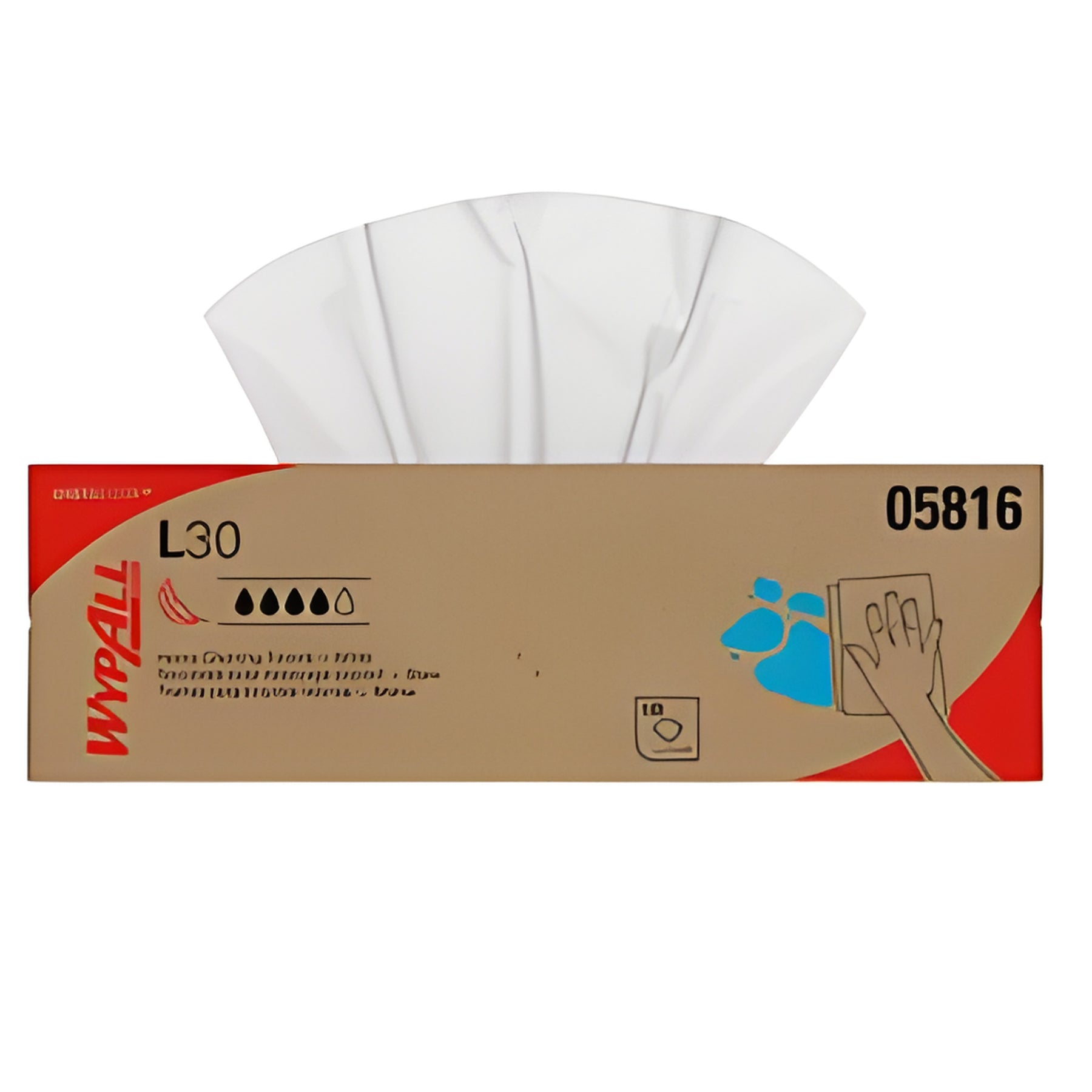 KC 05816 Wypall GeneralClean L30 Heavy Duty Cleaning Towels, White, 120 Sheets / Box- 6 Boxes / Case