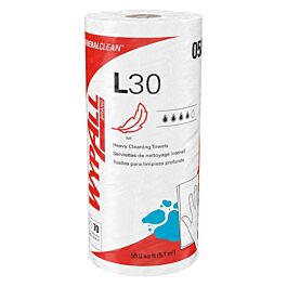 KC 05843 Wypall GeneralClean L30 Heavy Duty Cleaning Towels, White, 70 Sheets / Roll- 24 Rolls / Case
