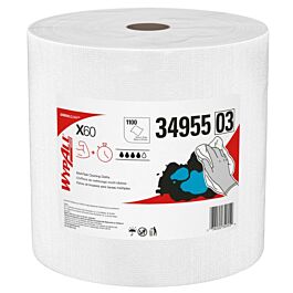 KC 34955 WypAll GeneralClean X60 Multi-Task Cleaning Cloths, White- 1100 Sheets / Roll
