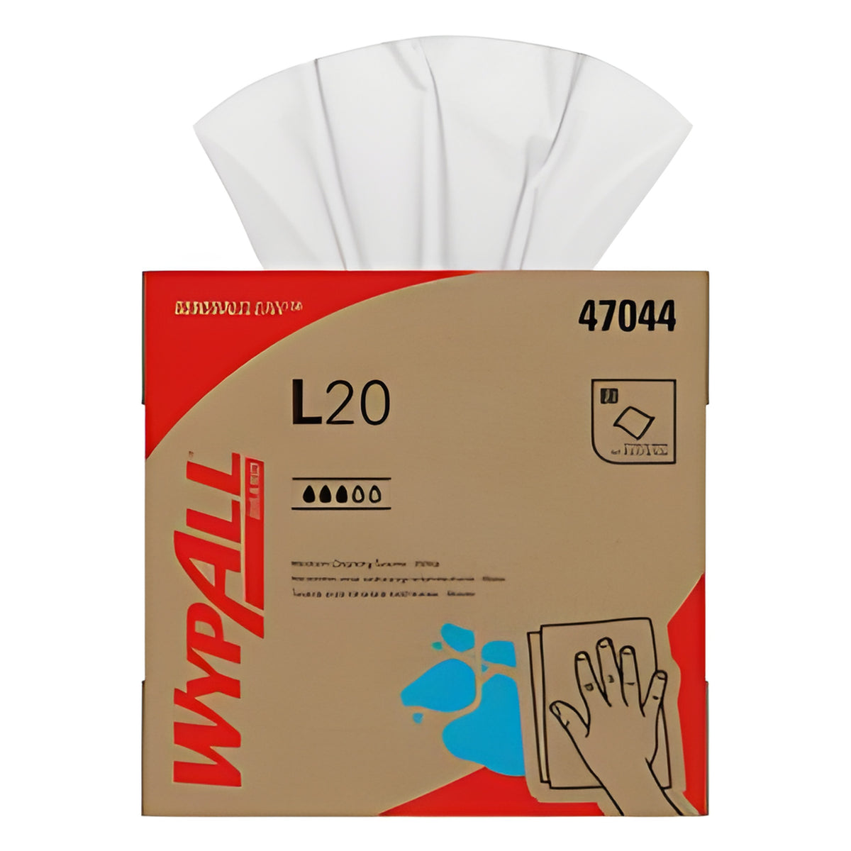 KC 47044 WypAll General Clean L20 Medium Cleaning Cloths, White, 88 Sheets / Box- 10 Boxes / Case