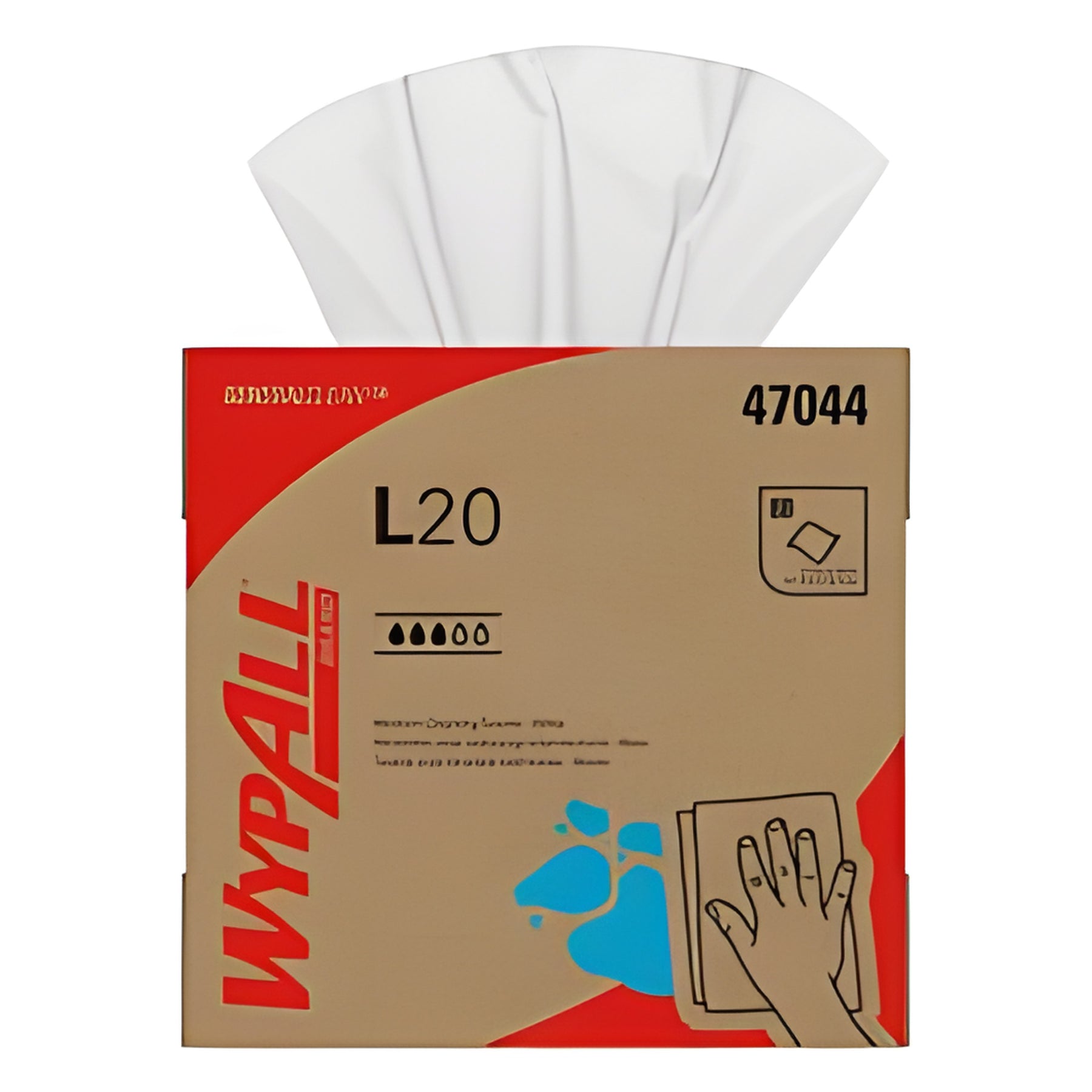 KC 47044 WypAll General Clean L20 Medium Cleaning Cloths, White, 88 Sheets / Box- 10 Boxes / Case