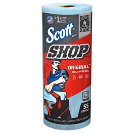 KC 75147 Scott Shop Towels, Blue, 55 Sheets/ Roll- 12 Rolls / Case