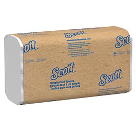 KC Scott Essential Low Wet Strength Towels, C-Fold, White- 200 Sheets x 12 Packs / Case
