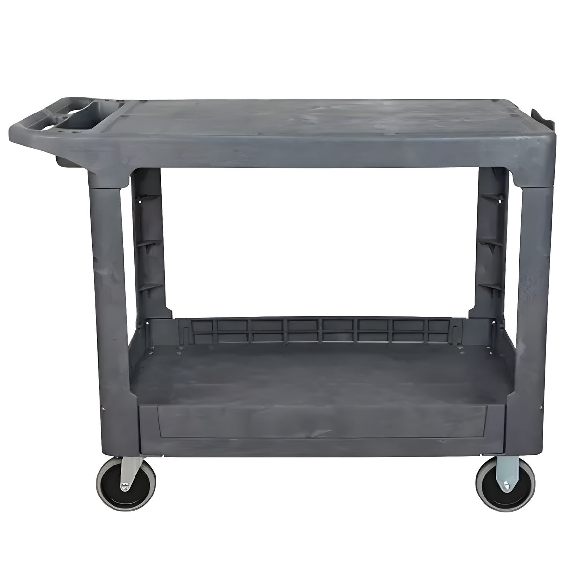 KLETON Flat-Shelf Utility Service Cart, 2 Tiers, 25-1/4" x 32-1/4" x 44", 550 lbs. Capacity