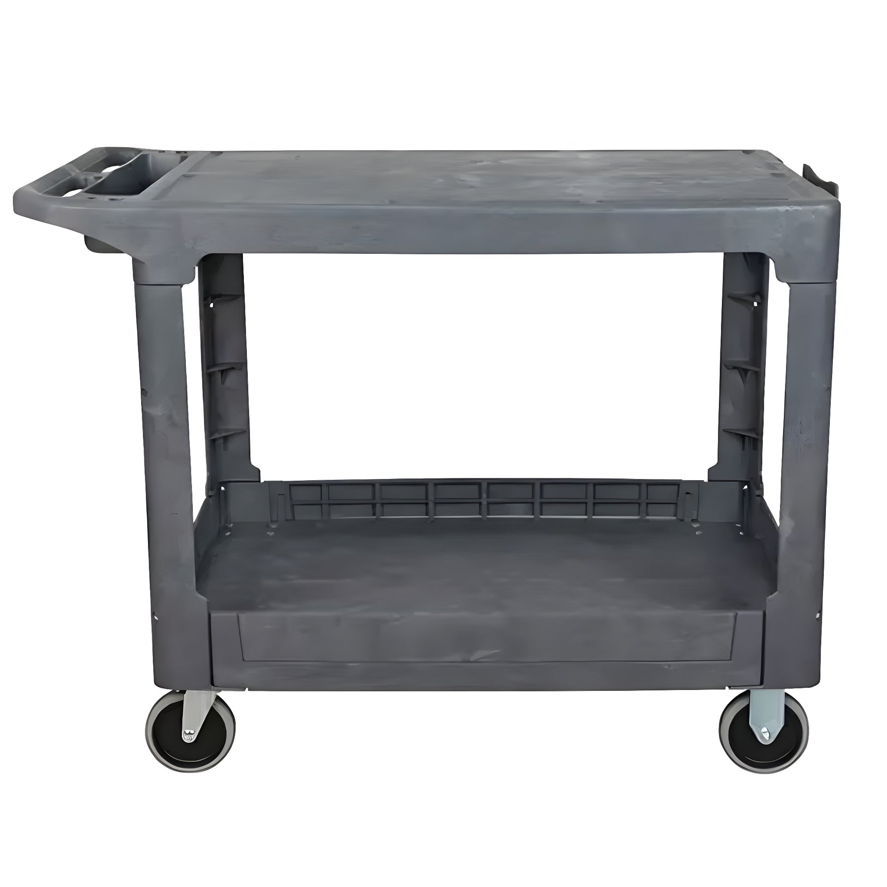 KLETON Flat-Shelf Utility Service Cart, 2 Tiers, 25-1/4" x 32-1/4" x 44", 550 lbs. Capacity