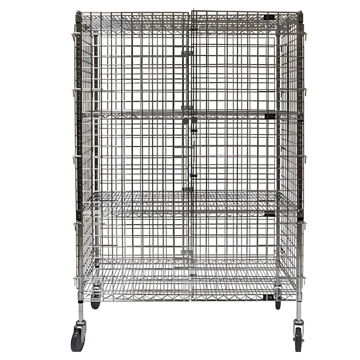 KLETON Security Cart, Chrome Plated, 48" x 69" x 24", 500 lbs. Capacity - EA
