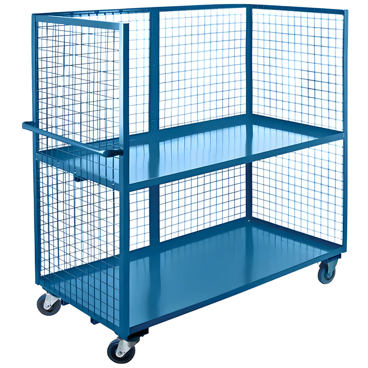 KLETON Wire Mesh Utility Cart, Steel, 24" x 63" x 39", 2400 lbs. Capacity - 1 EA