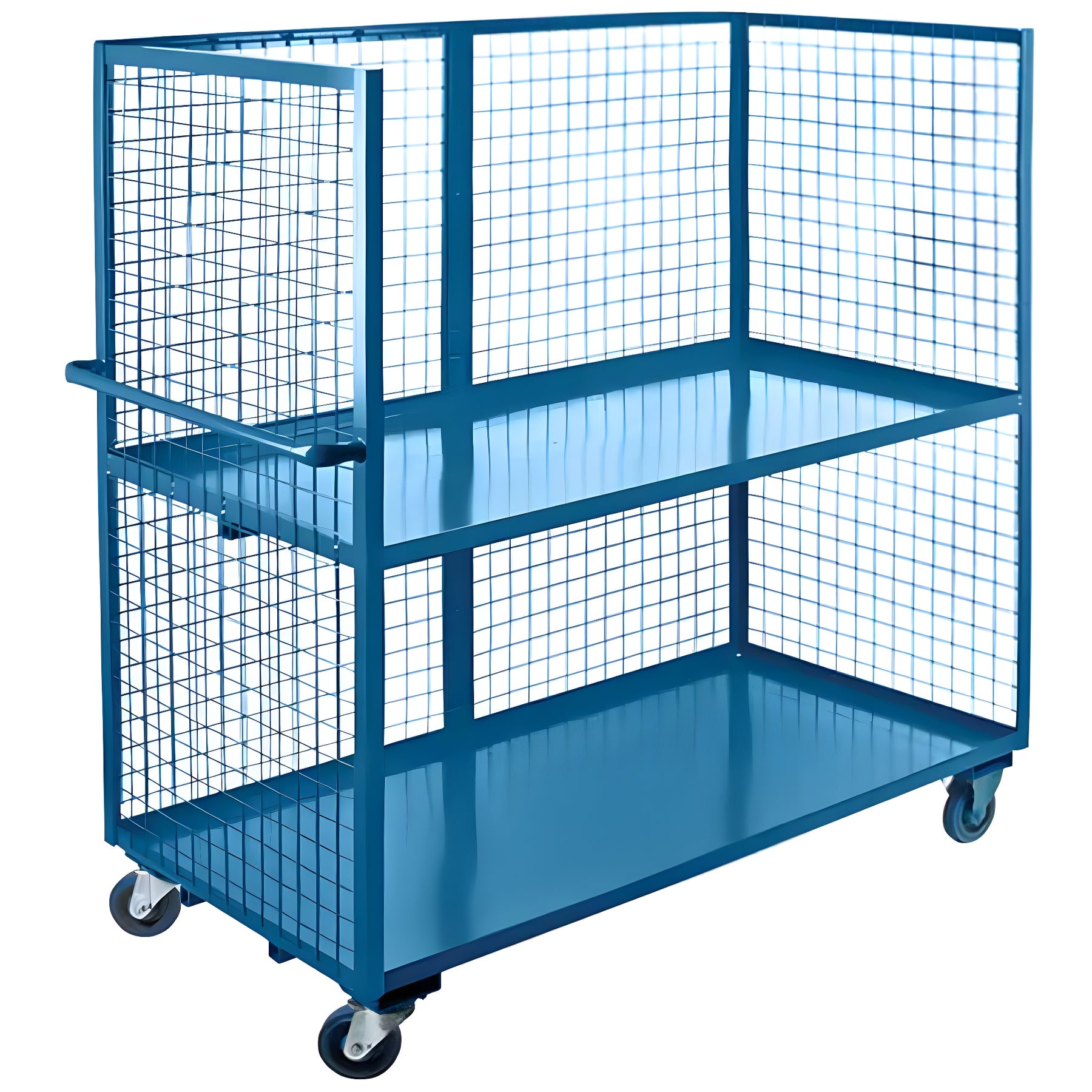 KLETON Wire Mesh Utility Cart, Steel, 24" x 63" x 39", 2400 lbs. Capacity - 1 EA