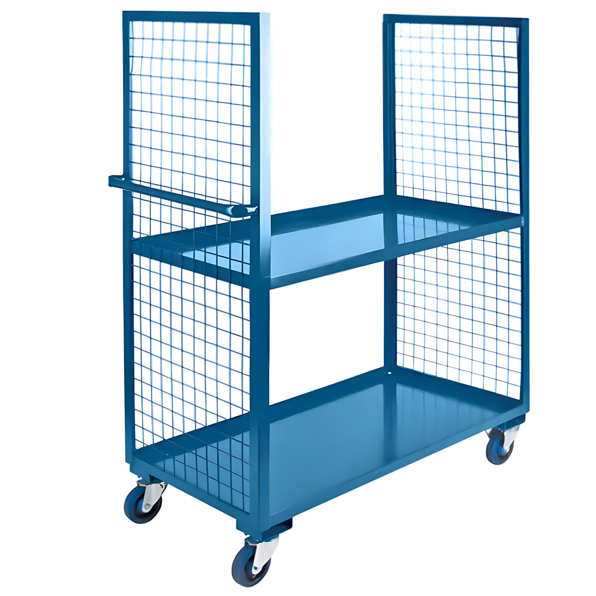 KLETON Wire Mesh Utility Cart, Steel, 24" x 63" x 63", 2400 lbs. Capacity - 1 EA