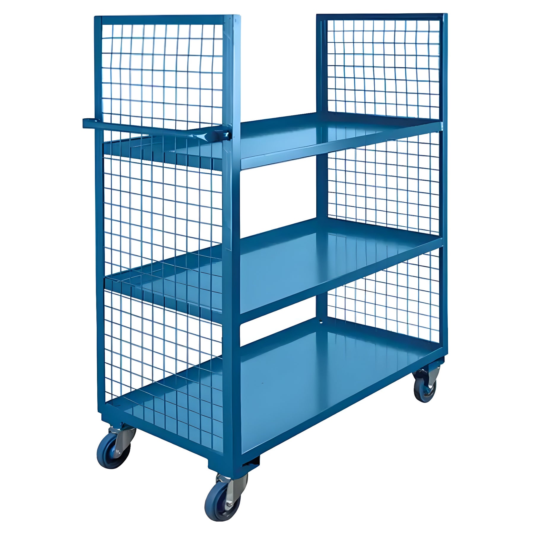 KLETON Wire Mesh Utility Cart, Steel, 24" x 63" x 63", 2400 lbs. Capacity - 1 EA