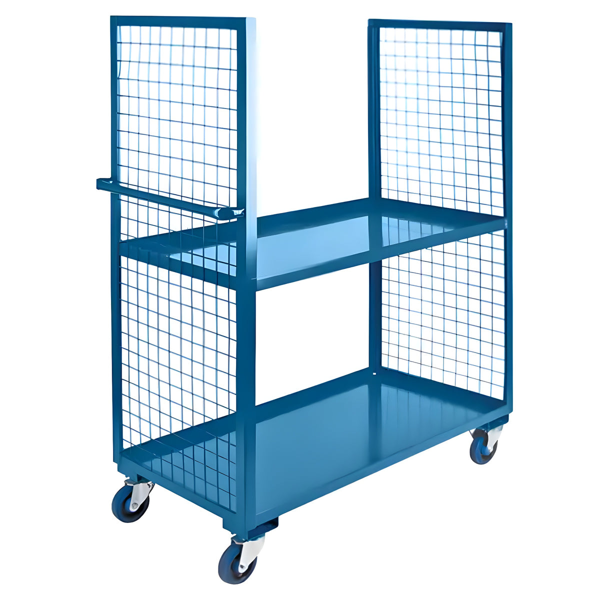 KLETON Wire Mesh Utility Cart, Steel, 30" x 63" x 75", 2400 lbs. Capacity - 1 EA
