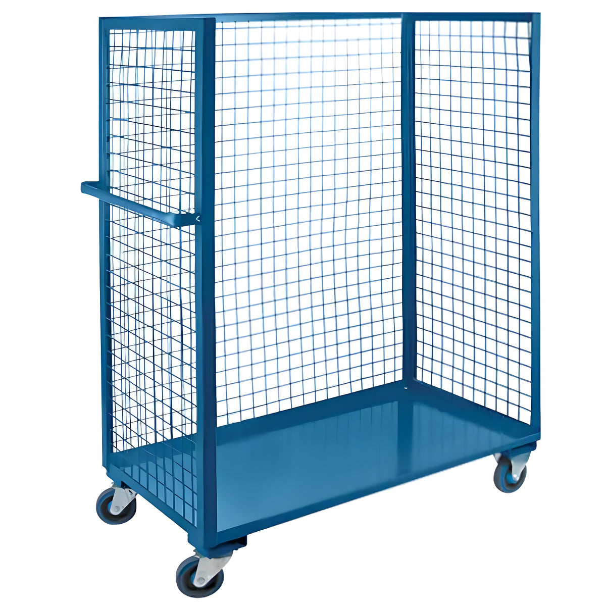 KLETON Wire Mesh Utility Cart, Steel, 30" x 63" x 75", 2400 lbs. Capacity - 1 EA