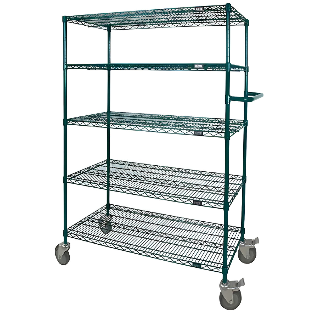 KLETON Wire Shelf Push Cart, Epoxy Finish, 48" x 69" x 24", 600 lbs. Capacity - 1 EA