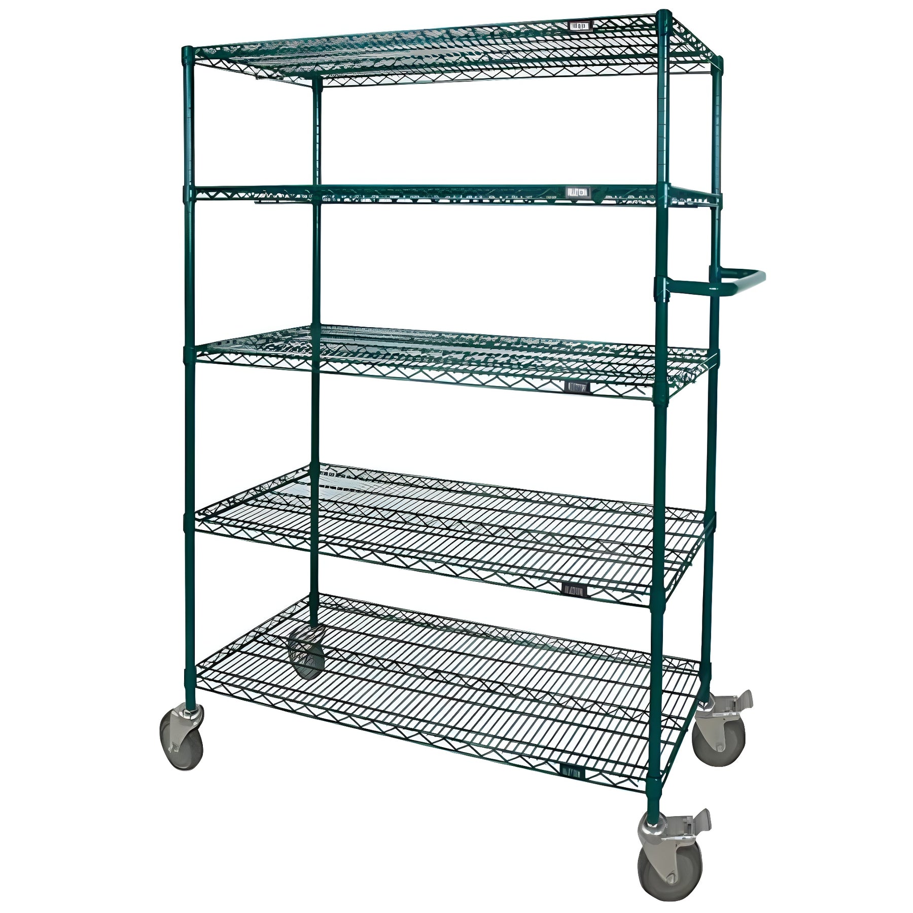 KLETON Wire Shelf Push Cart, Epoxy Finish, 48" x 69" x 24", 600 lbs. Capacity - 1 EA
