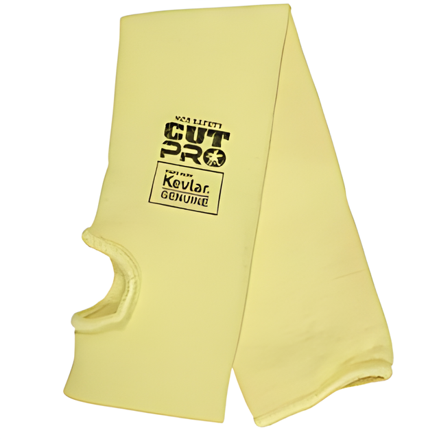 Kelvar Cut Resistant Sleeve with Thumbhole, 18", ASTM ANSI Level A3, Yellow