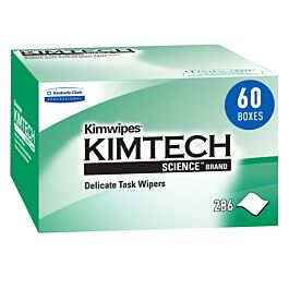 Kimtech 34155 Science Kimwipes Delicate Task Wipes, White, 286 Sheets / Box- 60 Boxes / Case