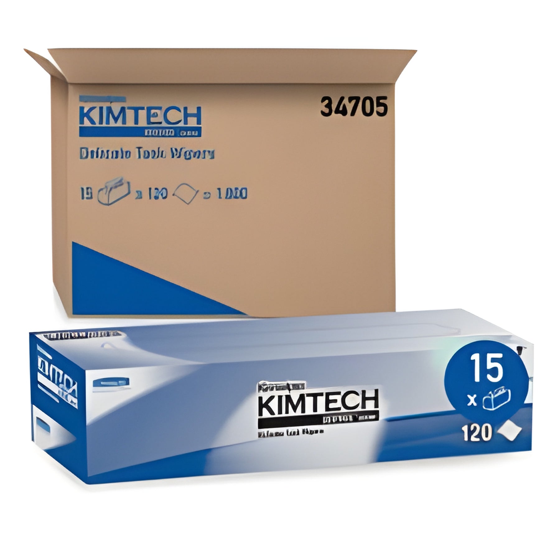 Kimtech 34705 Science Kimwipes Delicate Task Wipes, White, 120 Sheets / Box- 15 Boxes / Case