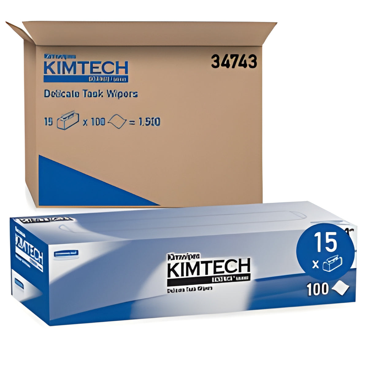 Kimtech 34743 Science Kimwipes Delicate Task Wipes, White, 100 Sheets / Box- 15 Boxes / Case