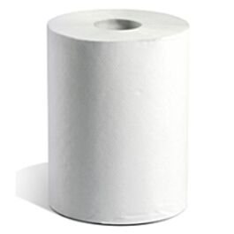 Kurger 01600 White Swan Roll Towel, White, 8" x 500'- 12 Rolls / Case