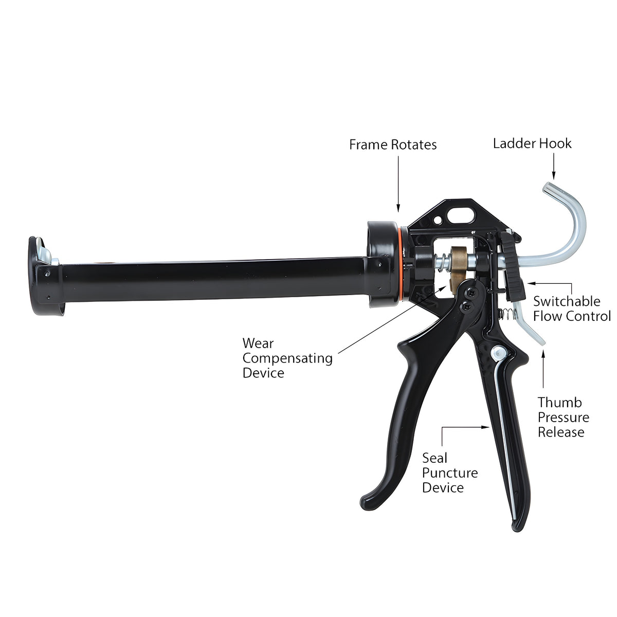 CRL Cox 18:1 Ratio Extra Thrust Strap Frame Caulking Gun