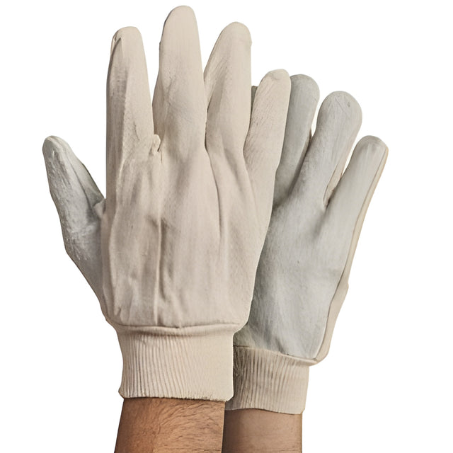 Leather Palm Gloves, Mens', Medium – 12 Pairs/Bag