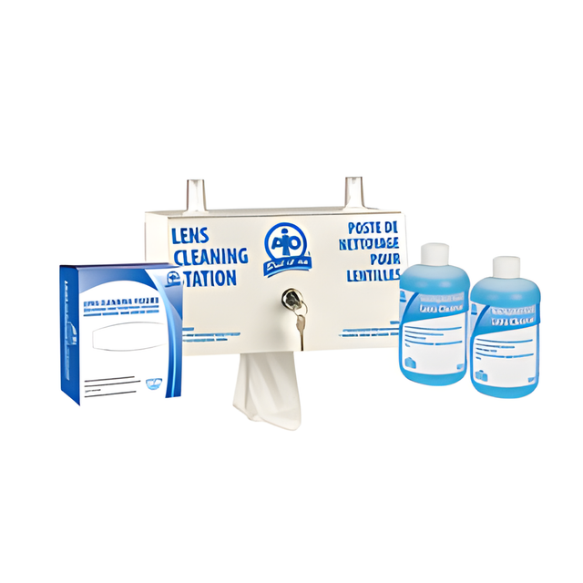 Lens Cleaning Station- 2x500 mL Bottles, 1x300 Tissue Box, Metal Box- 1 Ea