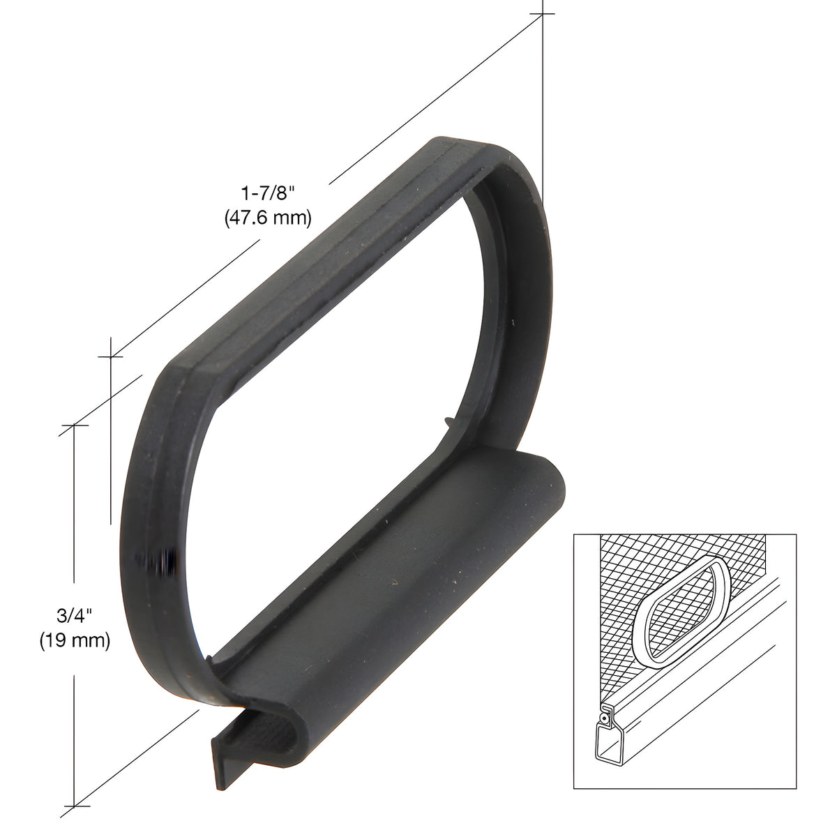CRL Black Plastic "Loop" Screen Pull Tabs