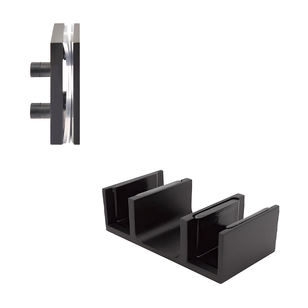 CRL Matte Black Replacement 90 Degree Accessory Kit & Bottom Guide for Brixen Sliding Shower Door System